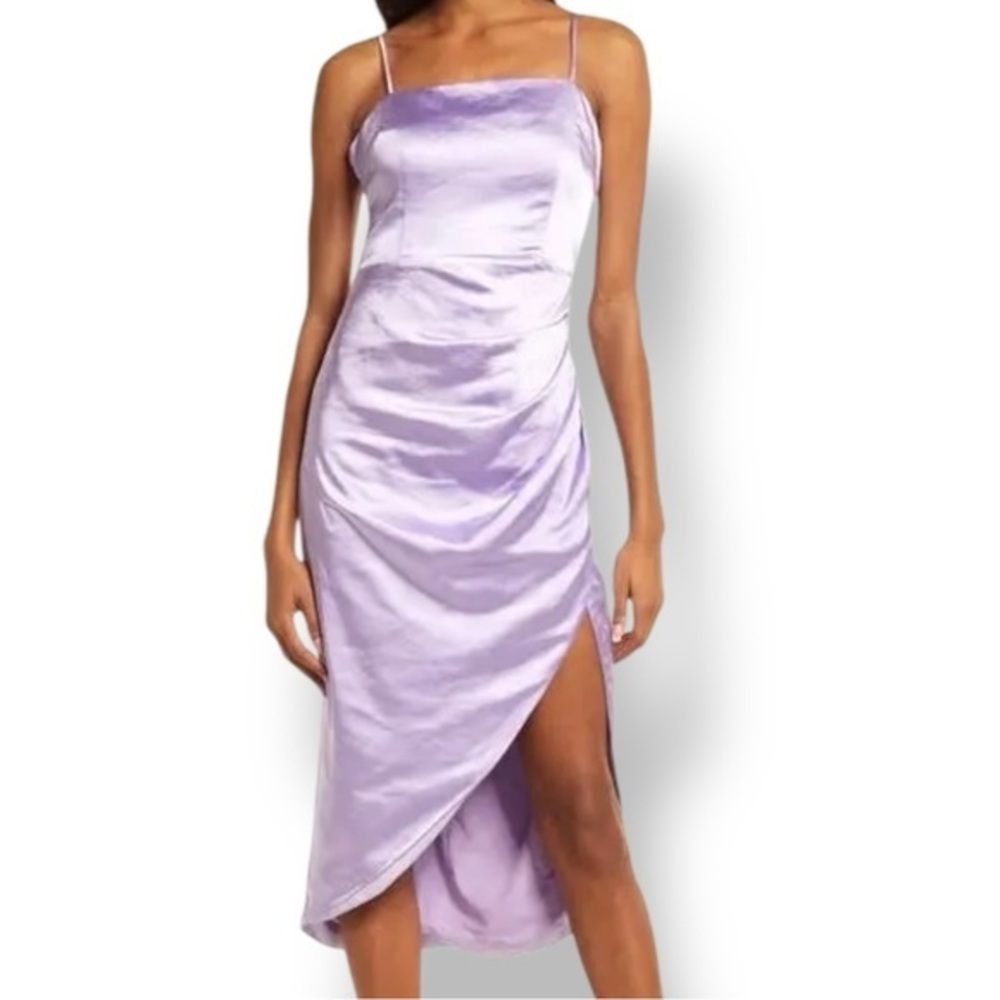 ELLIATT Casey Lavender Satin Midi Dress Size Large NWT